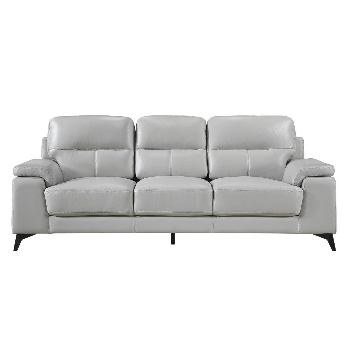 Mischa Silver Gray Faux Leather Sofa - Image 1