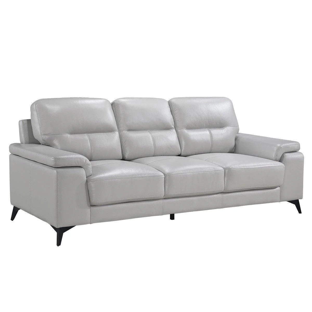 Mischa Silver Gray Faux Leather Sofa - Image 2
