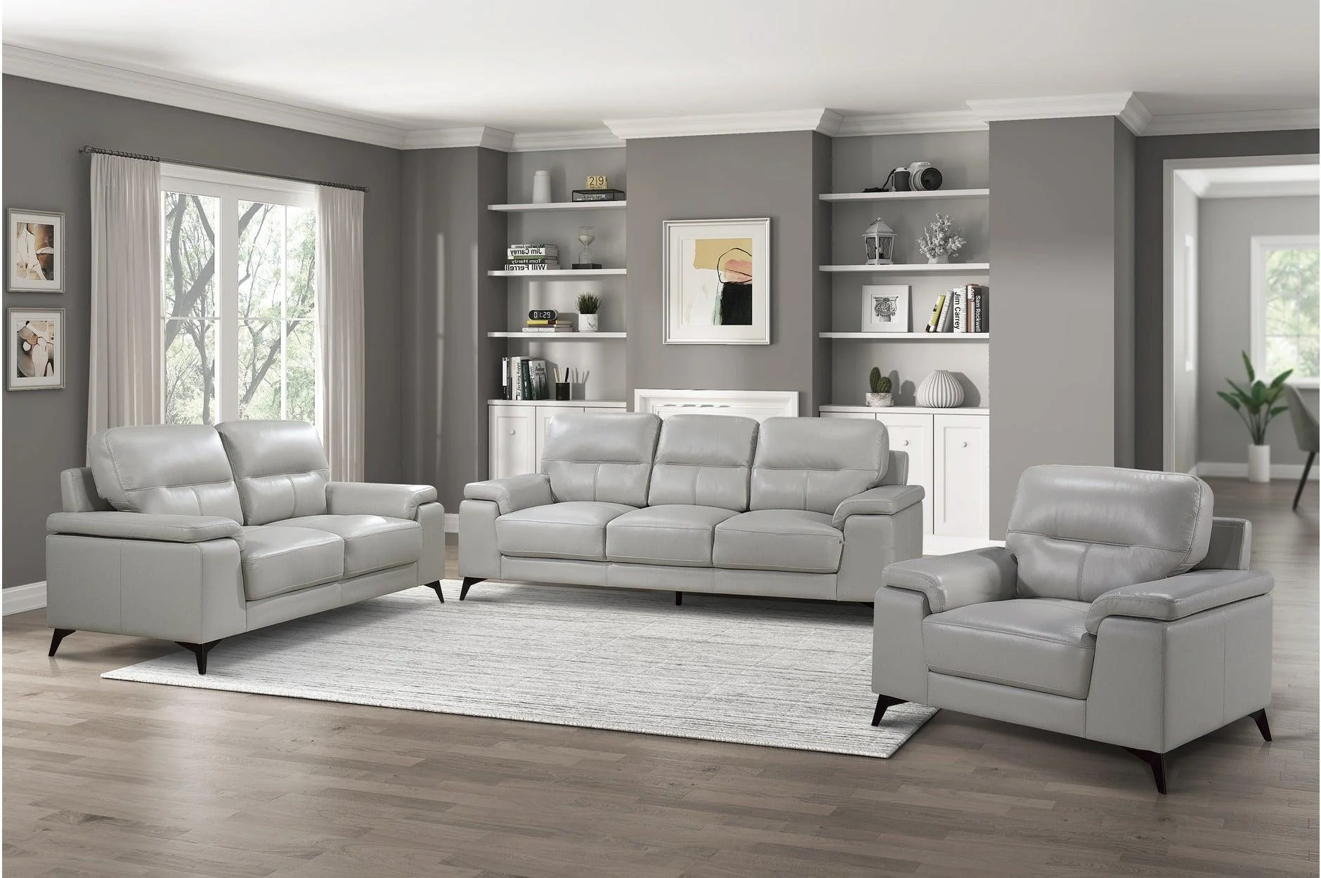 Mischa Silver Top Leather Living Room Set - Image 2