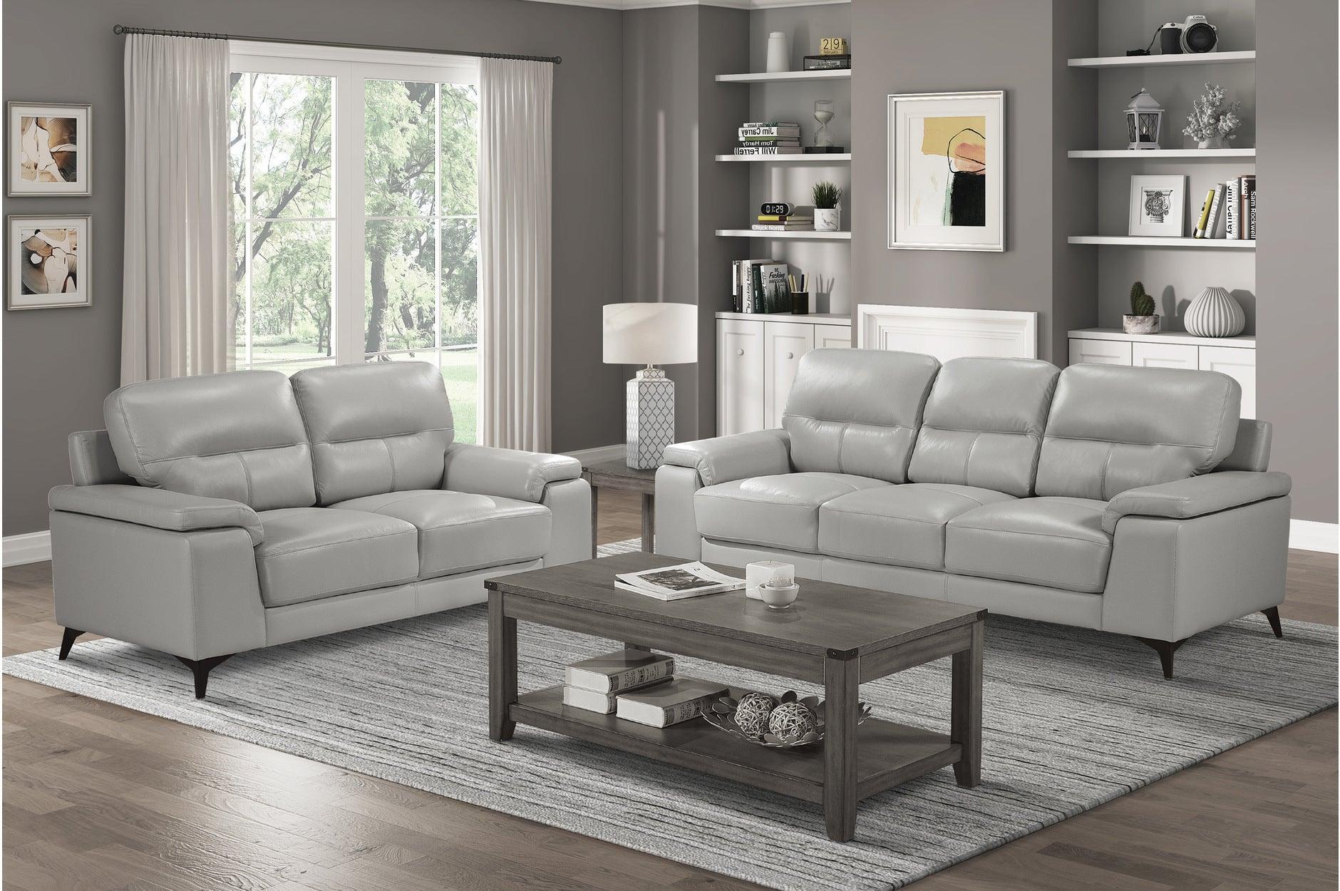 Mischa Silver Top Leather Living Room Set - Image 1