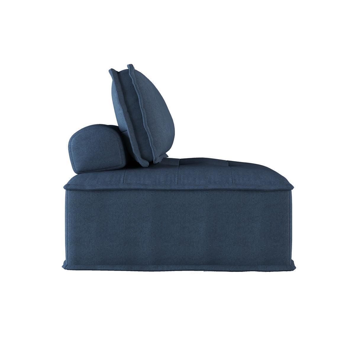 Ulrich Blue Fabric Modular Chair With Removable Bolster - Image 3
