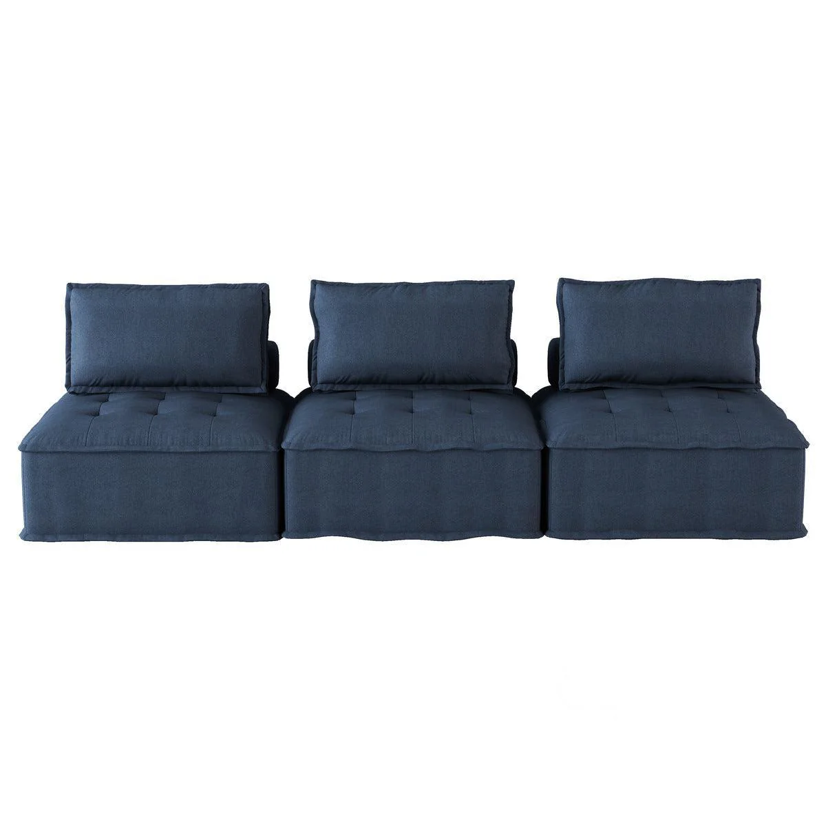 Ulrich Blue Fabric Tufted Sofa - Image 1
