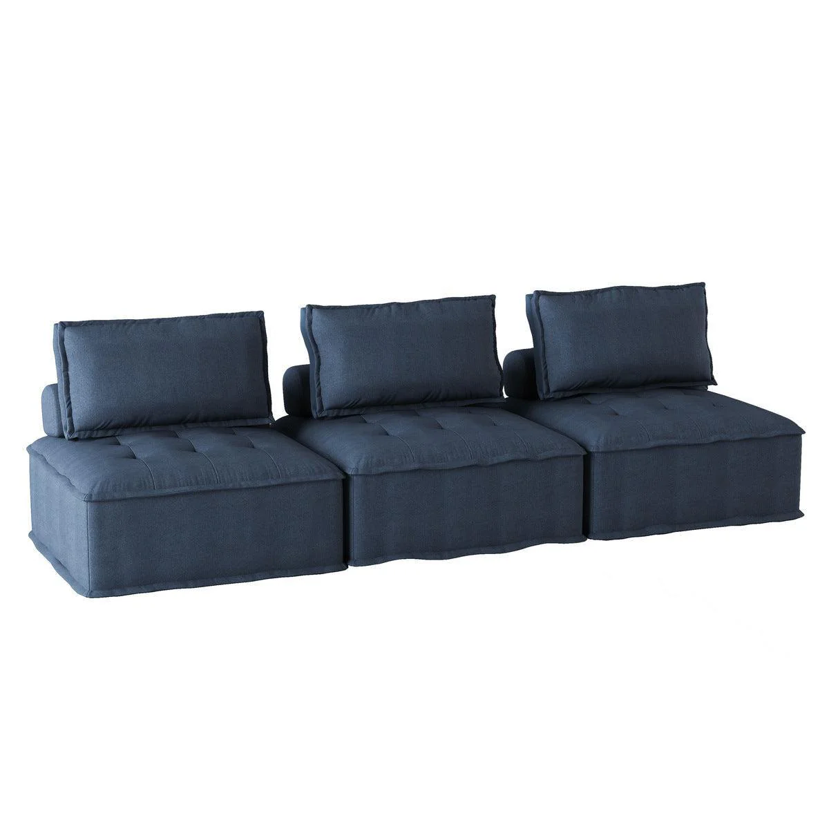 Ulrich Blue Fabric Tufted Sofa - Image 2