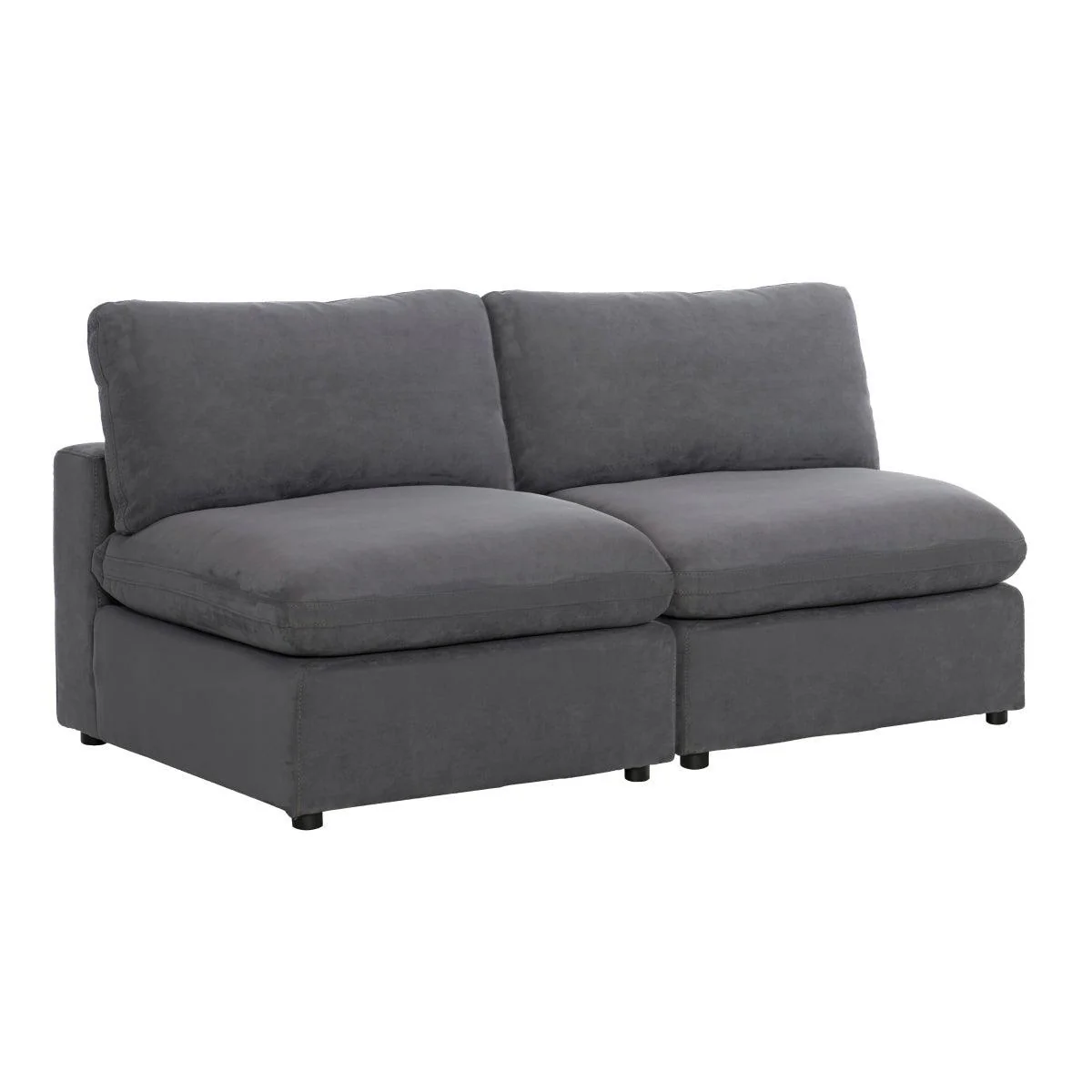 Gray Fabric Loveseat - Image 2