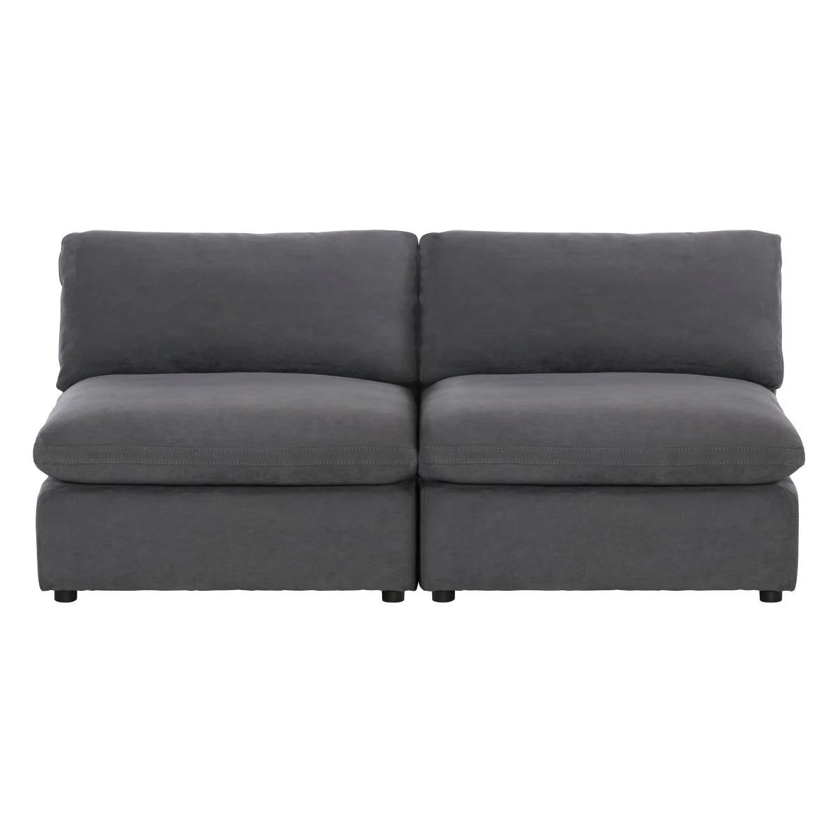 Gray Fabric Loveseat - Image 1