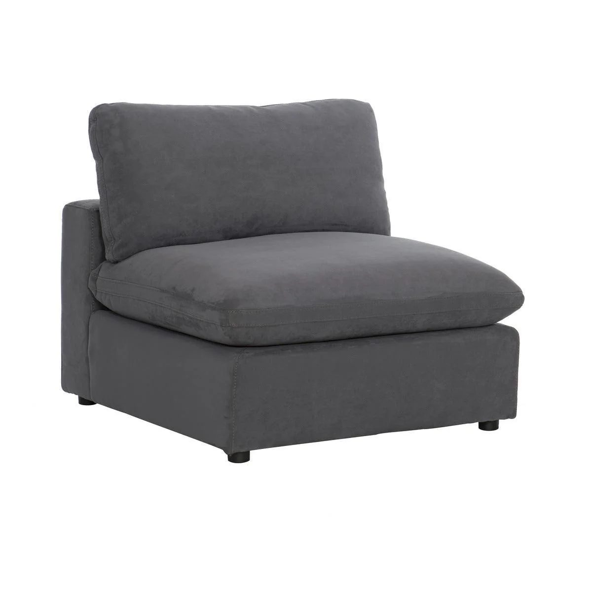Ulrich Gray Fabric 4-Piece Modular Sectional With Ottoman - Image 3