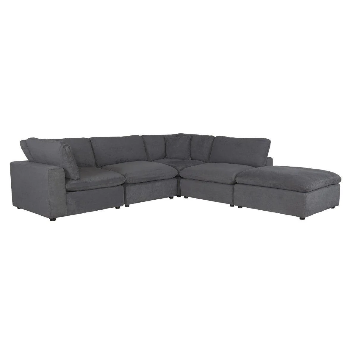 Guthrie Gray 5-Piece Modular Sectional With Ottoman - Image 1