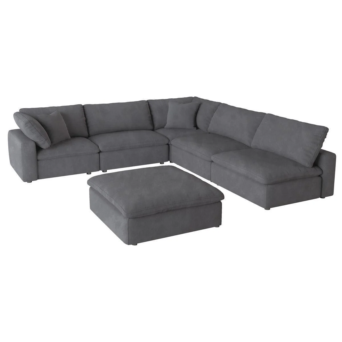 Guthrie Gray 6-Piece Modular Sectional With Ottoman - Image 2