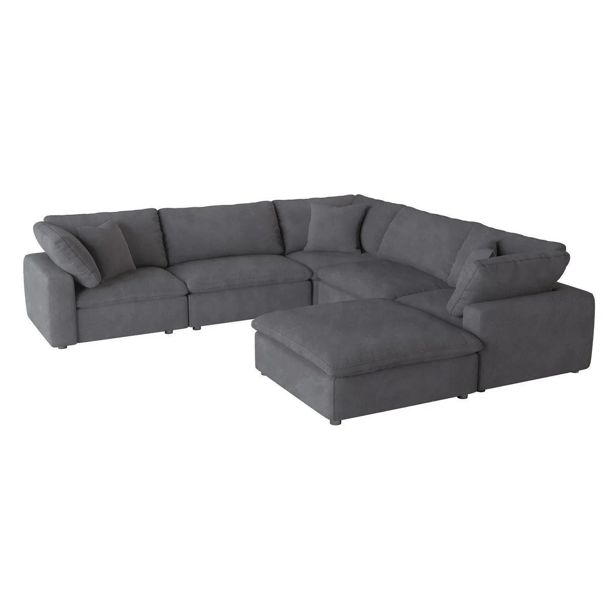 Guthrie Gray 6-Piece Modular Sectional With Ottoman - Image 1