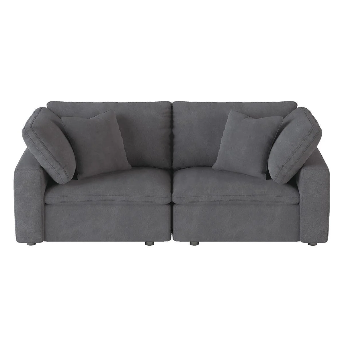 Gray Love Seat - Image 1