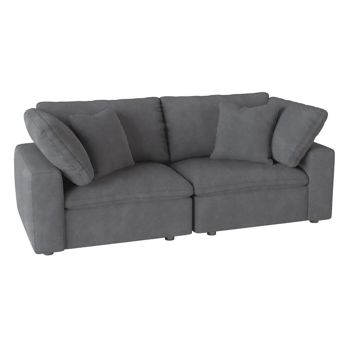 Gray Love Seat - Image 2