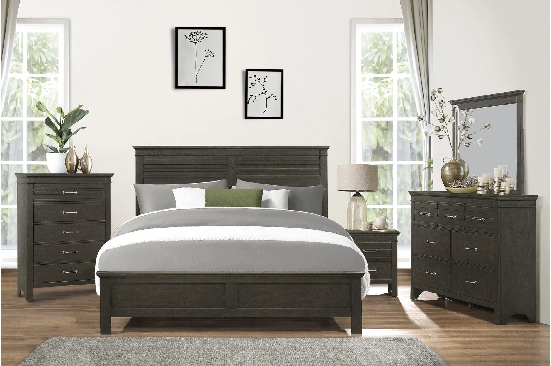 Blaire Farm Charcoal Gray Panel Bedroom Set - Image 2