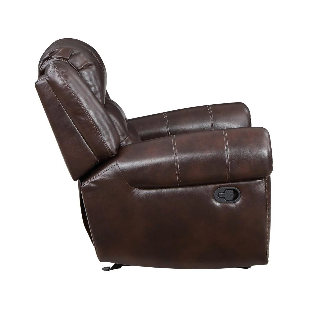 Center Hill Brown Faux Leather Glider Reclining Chair - Image 3