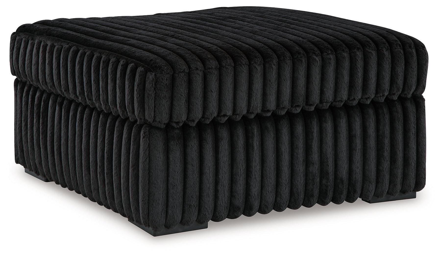 Midnight-Madness Onyx Velvet Oversized Accent Ottoman - Image 2