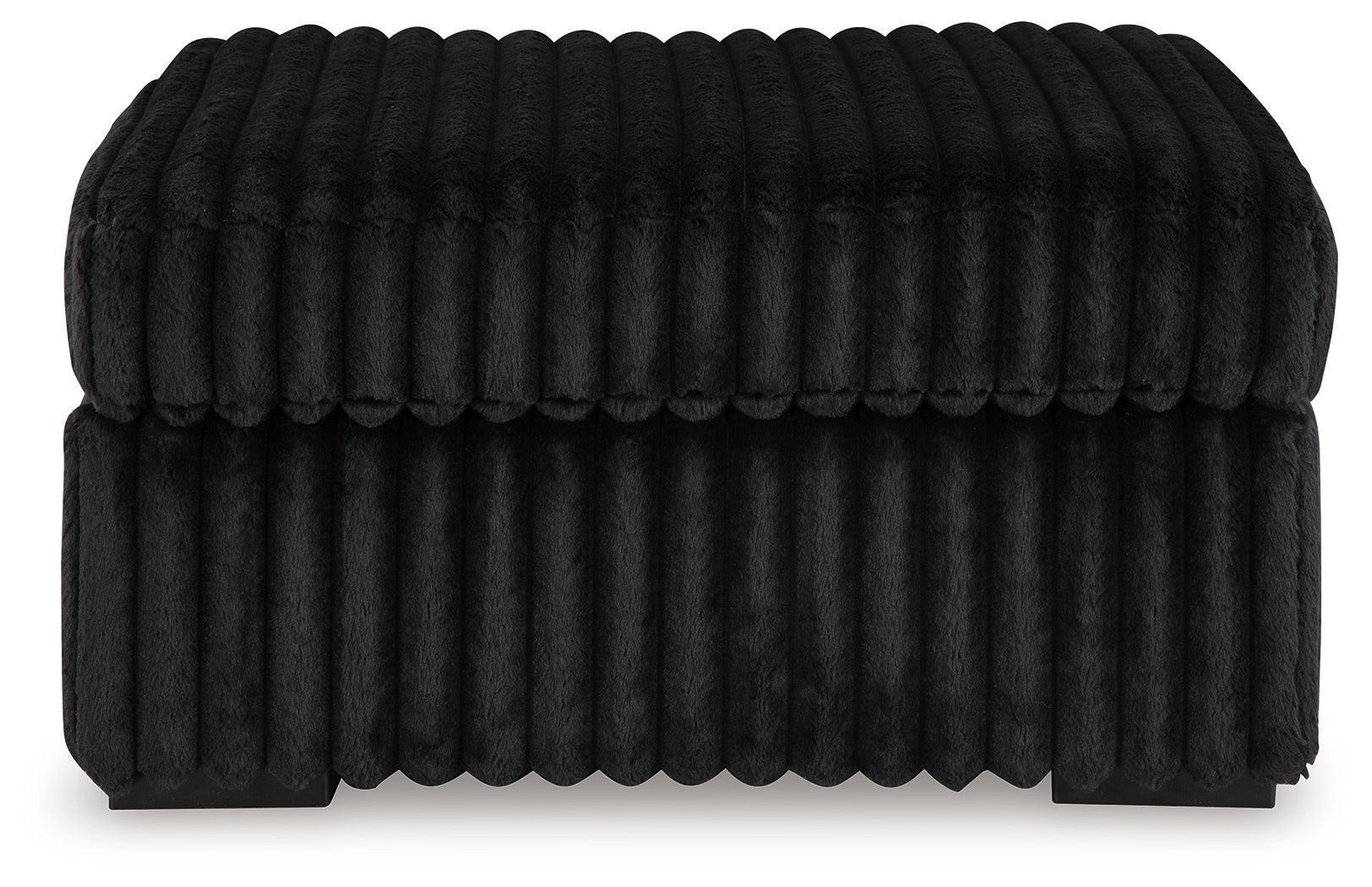 Midnight-Madness Onyx Velvet Oversized Accent Ottoman - Image 3
