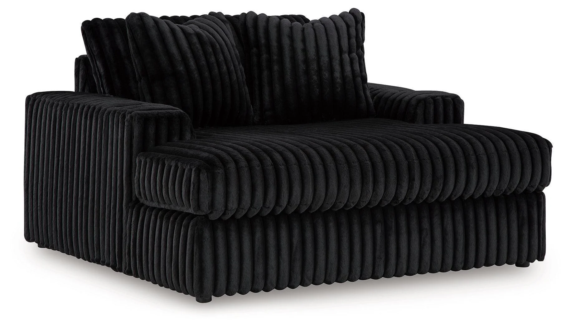 Midnight-Madness Onyx Velvet Oversized Chaise - Image 2