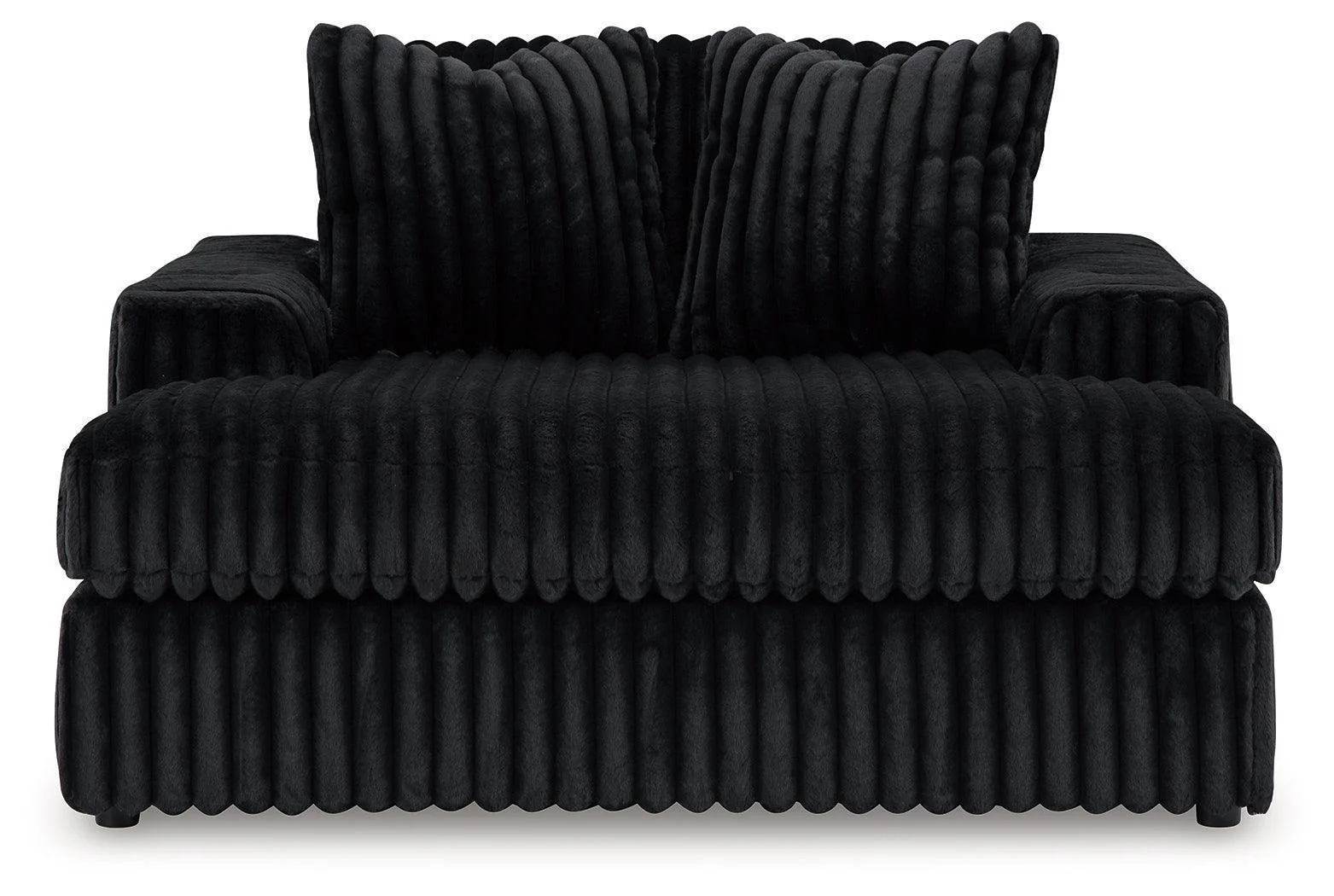 Midnight-Madness Onyx Velvet Oversized Chaise - Image 3