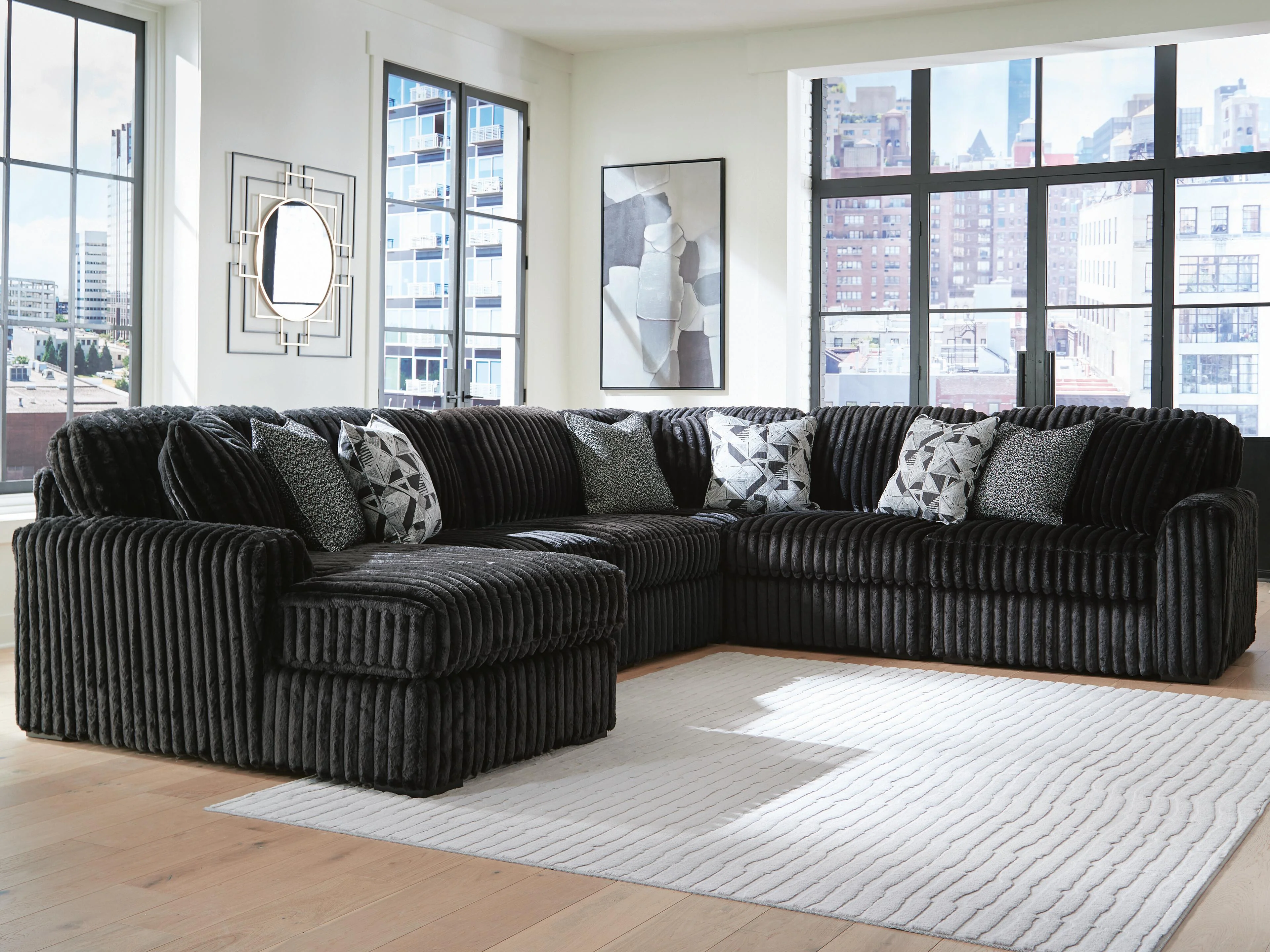 Midnight-Madness Onyx 6-Piece Sectional with Chaise - Image 3