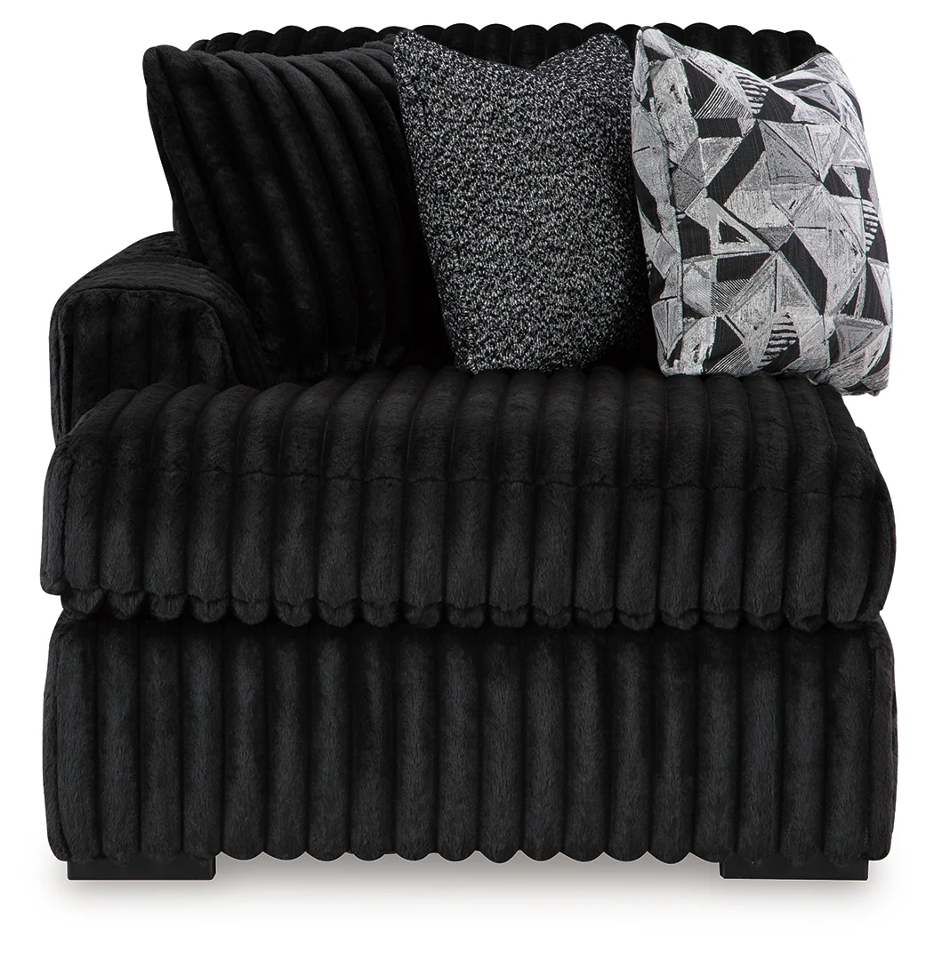 Midnight-Madness Onyx 3-Piece Sectional with Chaise - Image 2
