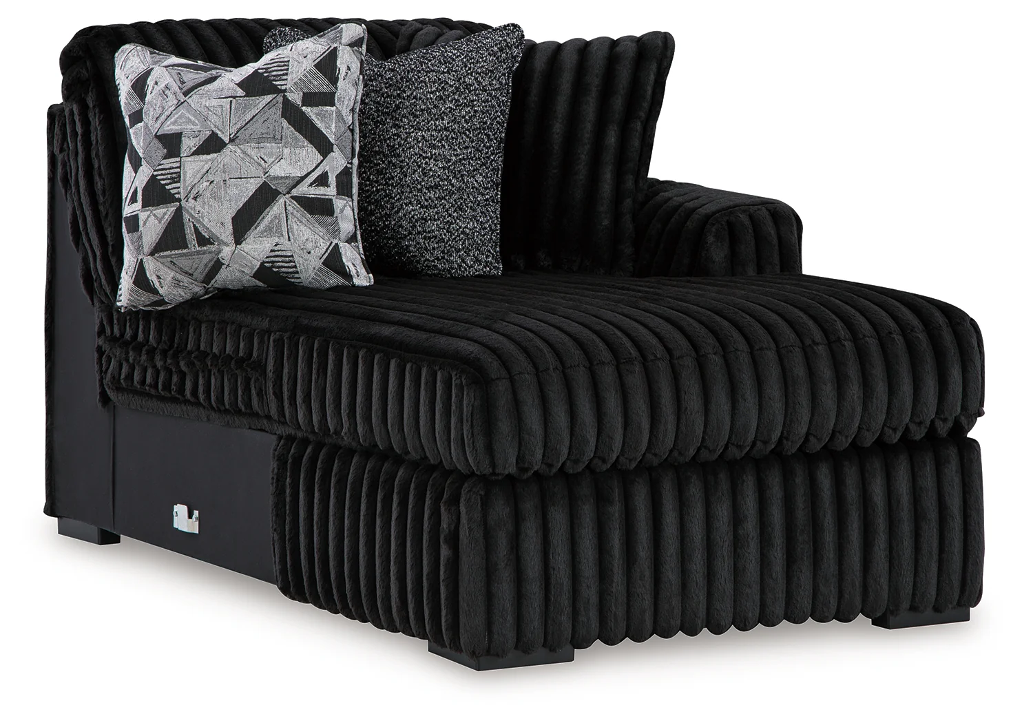 Midnight-Madness Onyx Velvet 3-Piece Sectional with Chaise - Image 3