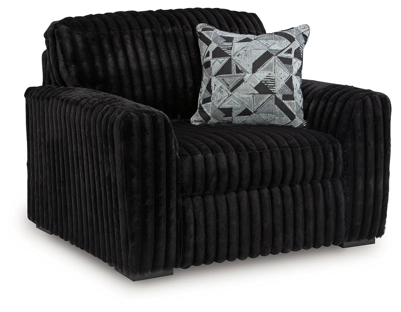 Midnight-Madness Onyx Velvet Oversized Chair - Image 2