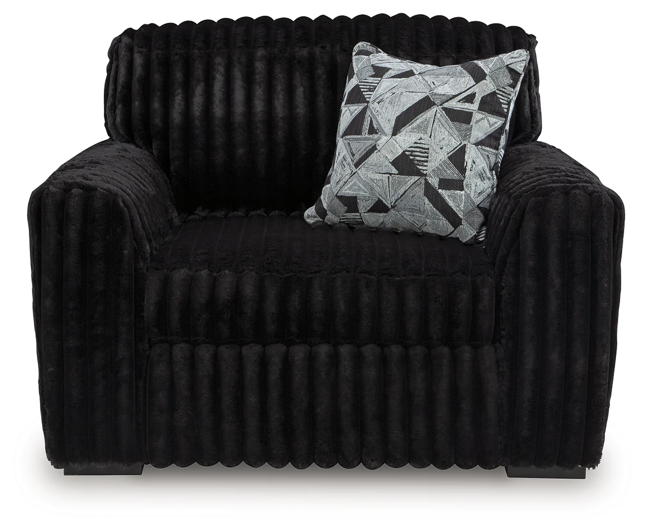 Midnight-Madness Onyx Velvet Oversized Chair - Image 3