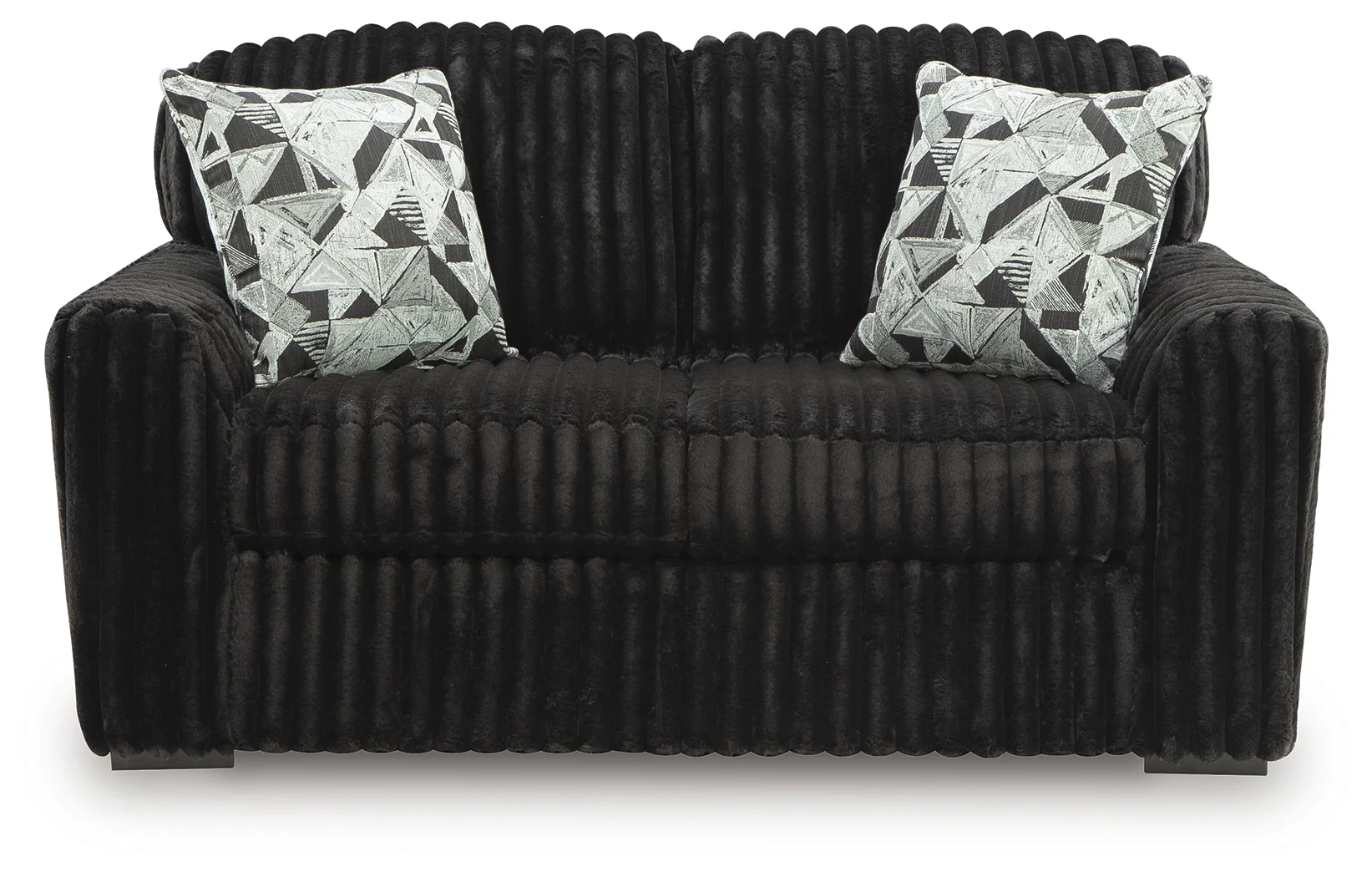 Midnight-Madness Onyx Velvet Loveseat - Image 3