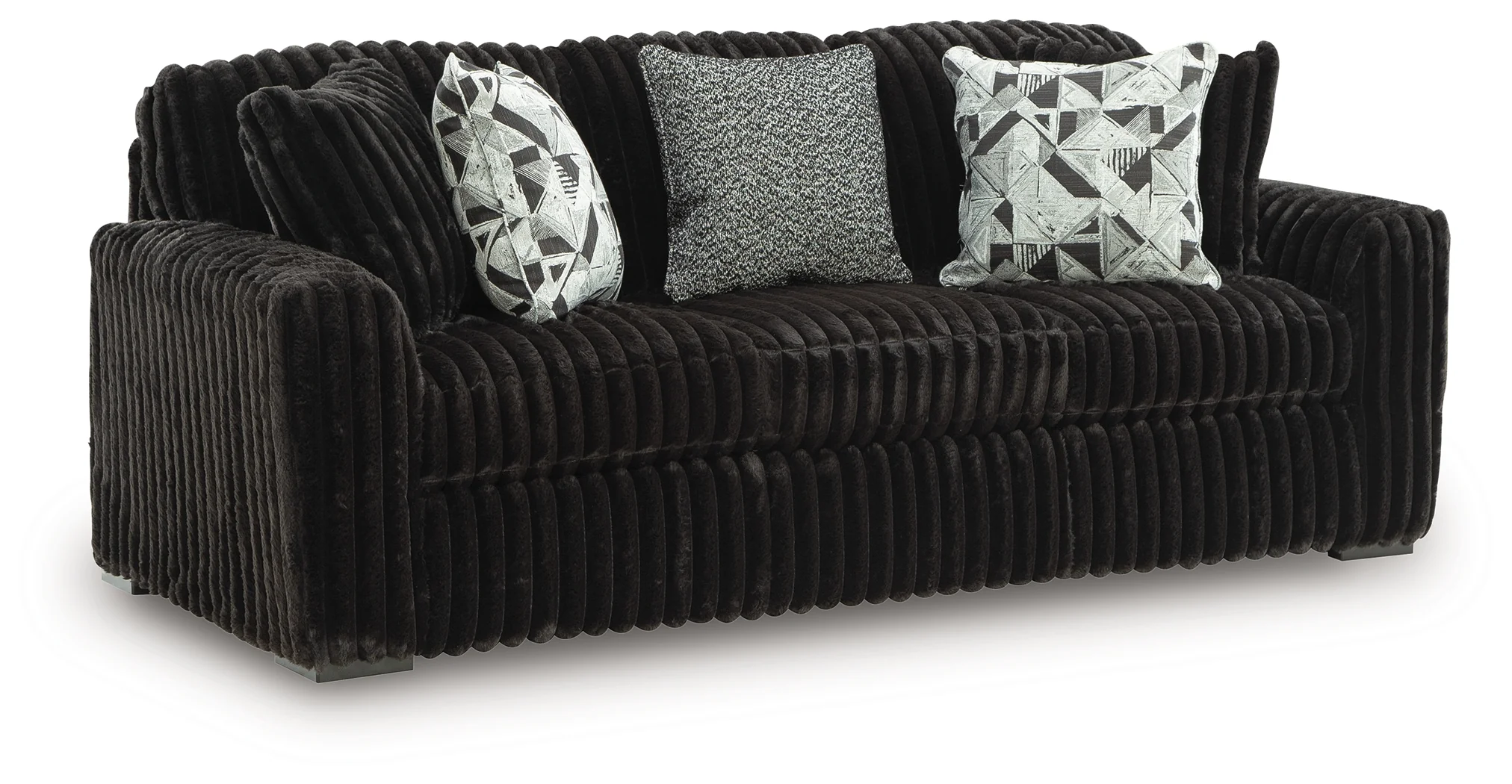 Midnight-Madness Onyx Velvet Sofa - Image 2