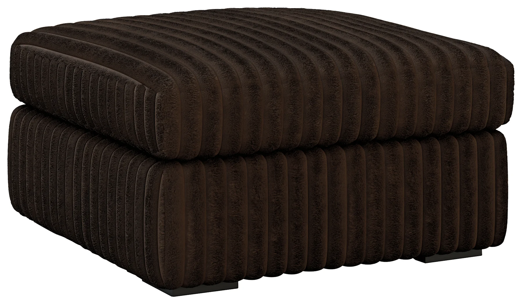 Midnight-Madness Chocolate Velvet Oversized Accent Ottoman - Image 2
