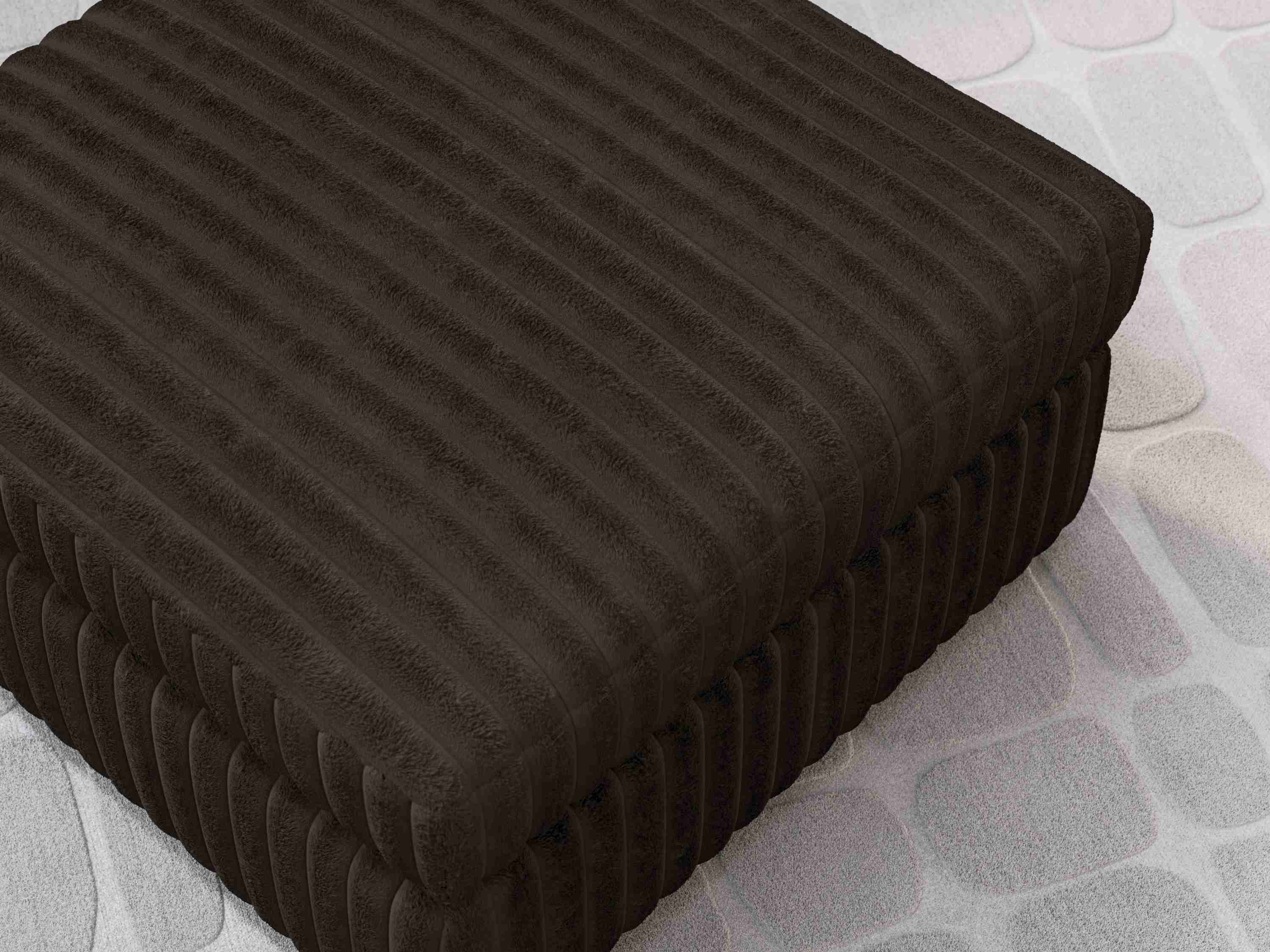 Midnight-Madness Chocolate Velvet Oversized Accent Ottoman - Image 3