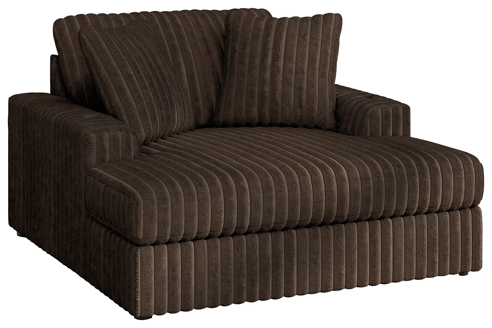 Midnight-Madness Chocolate Velvet Oversized Chaise - Image 2