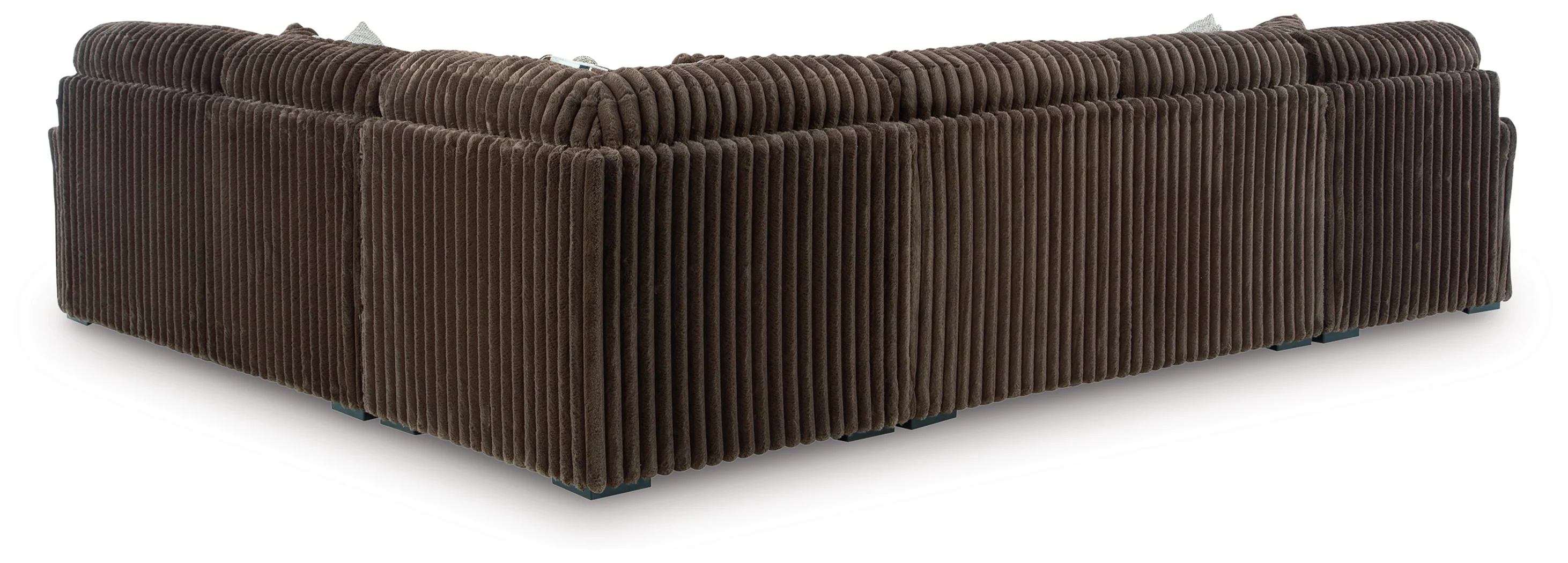 Midnight-Madness Chocolate Velvet 4-Piece Sectional with Chaise - Image 3