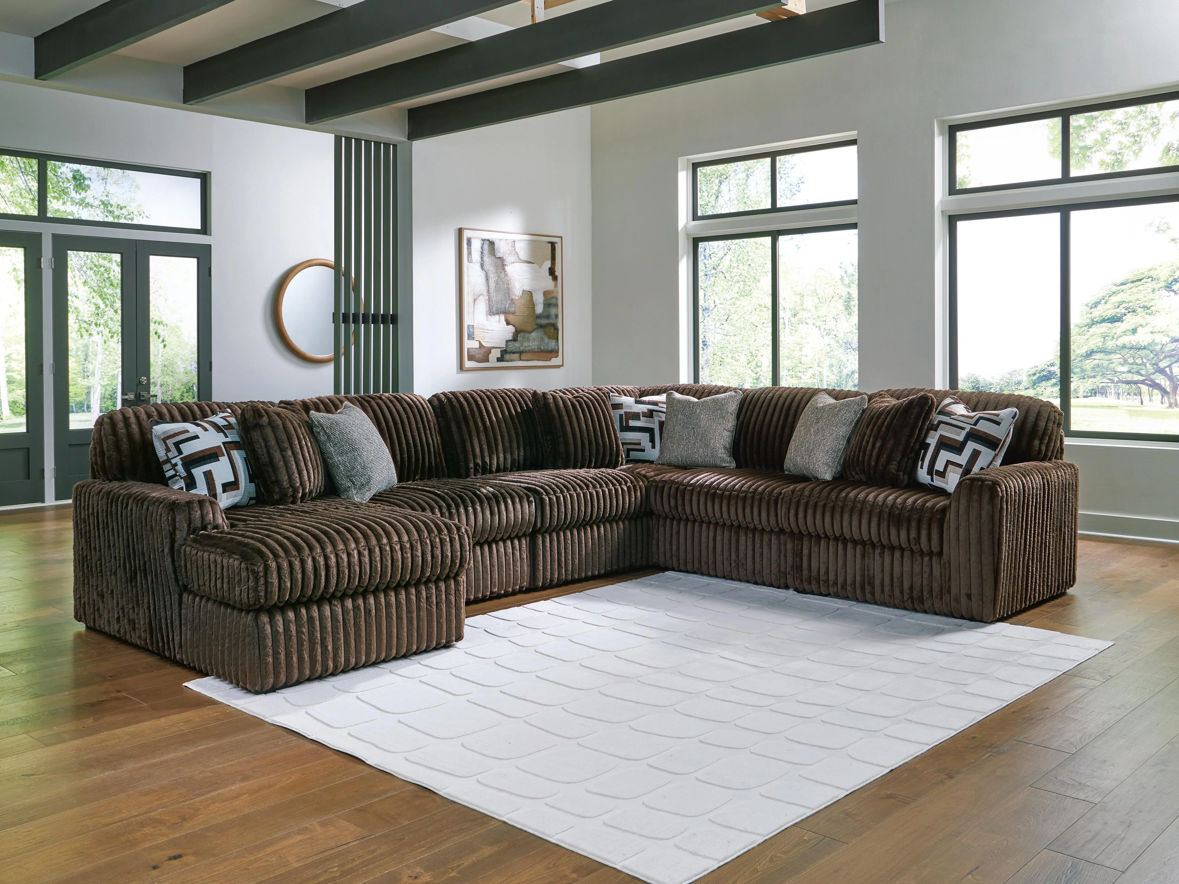 Midnight-Madness Chocolate 6-Piece Sectional with Chaise - Image 3