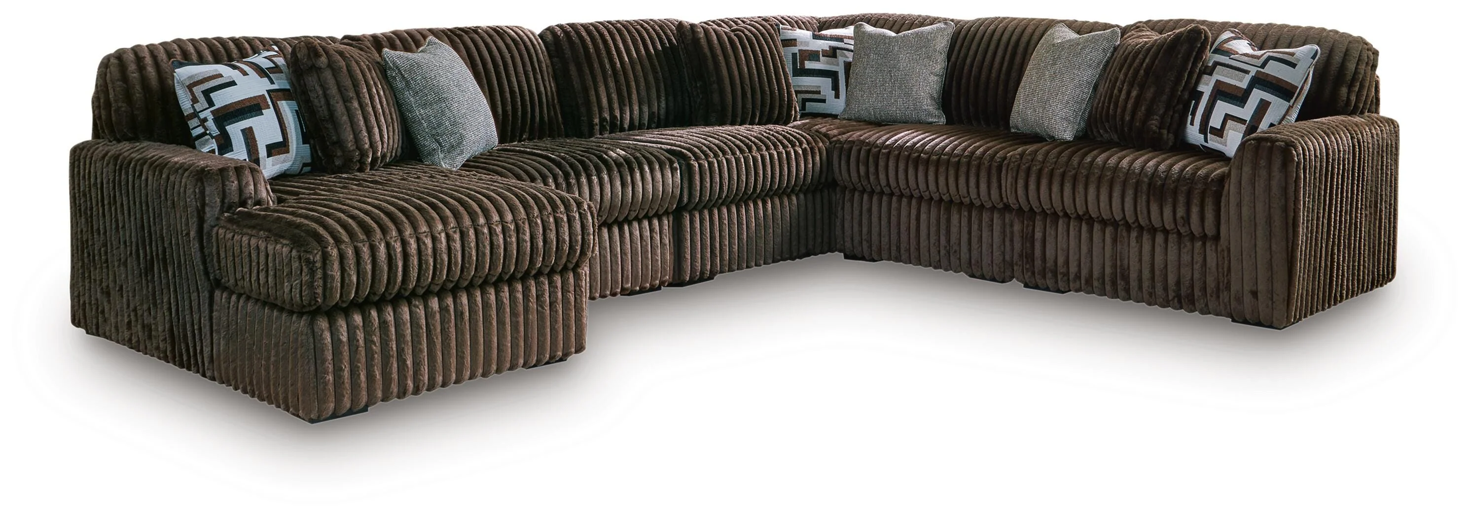 Midnight-Madness Chocolate 6-Piece Sectional with Chaise - Image 2