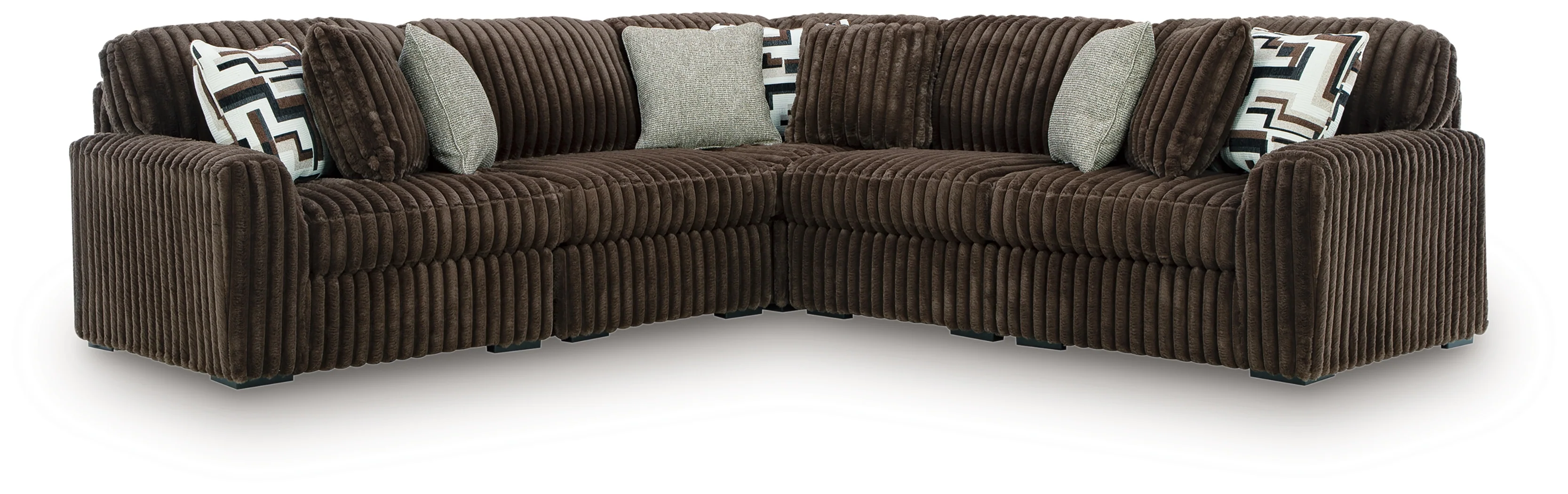 Midnight-Madness Chocolate 5-Piece Sectional - Image 2
