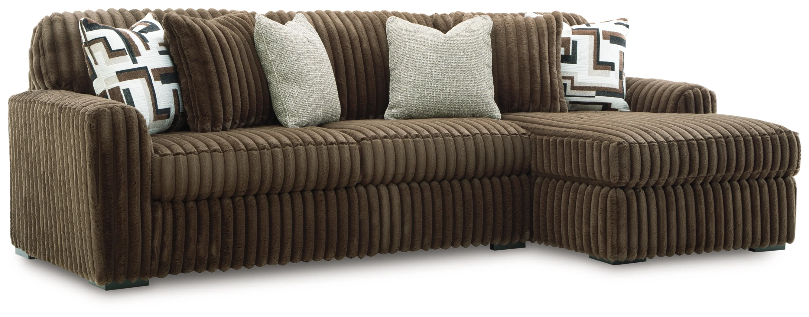 Midnight-Madness Chocolate 2-Piece Sectional Sofa with Chaise - Image 2