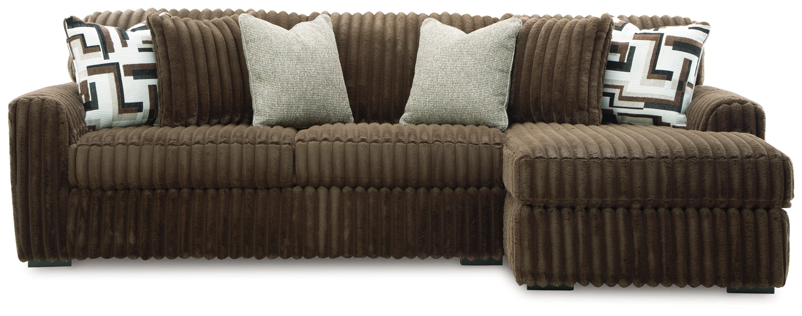 Midnight-Madness Chocolate 2-Piece Sectional Sofa with Chaise - Image 3