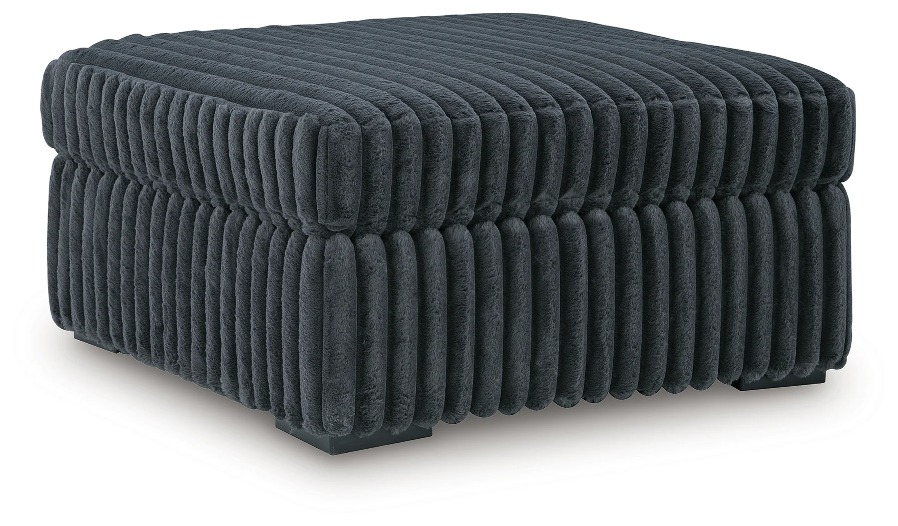 Midnight-Madness Gunmetal Velvet Oversized Accent Ottoman - Image 2