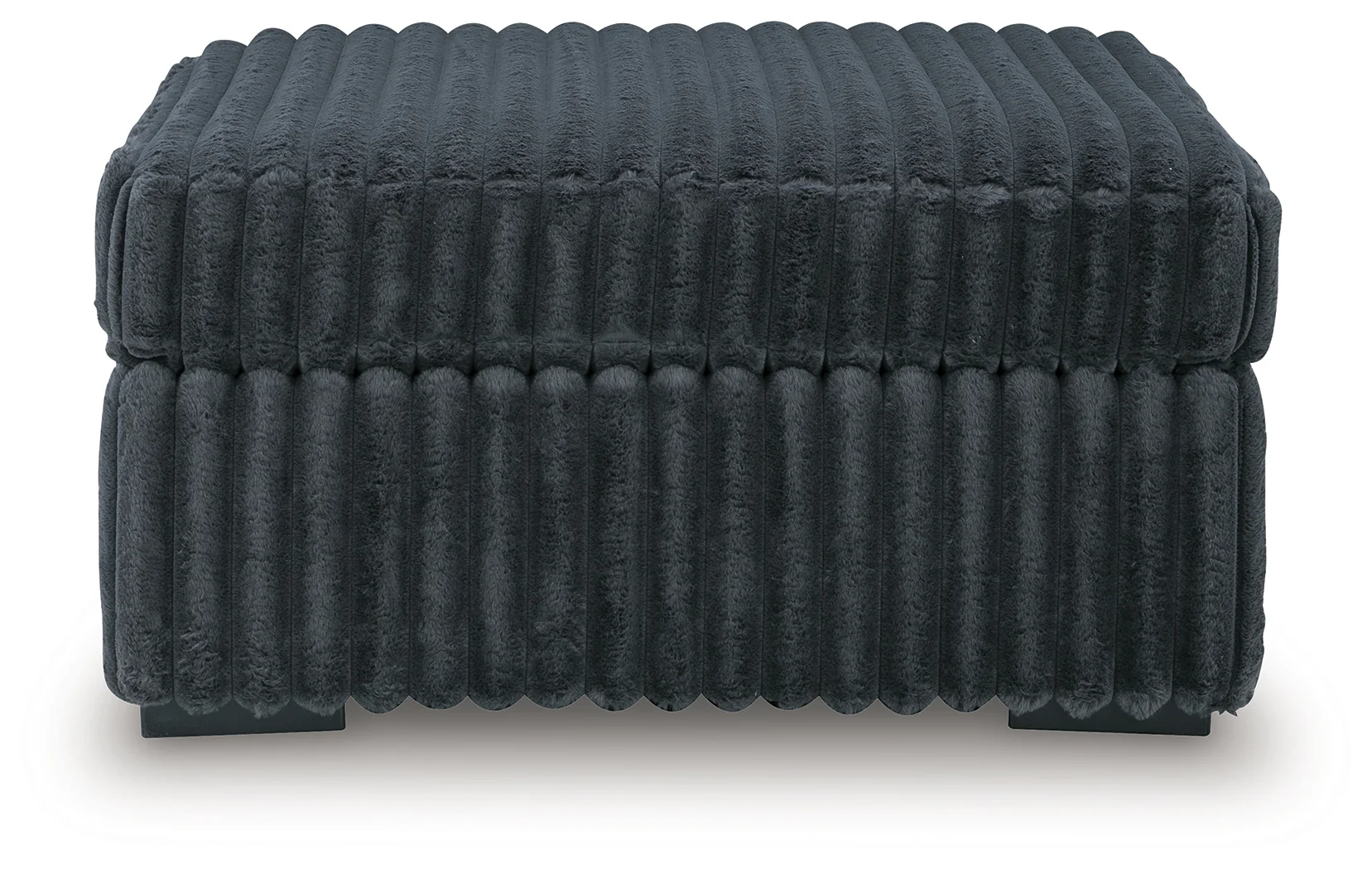 Midnight-Madness Gunmetal Velvet Oversized Accent Ottoman - Image 3