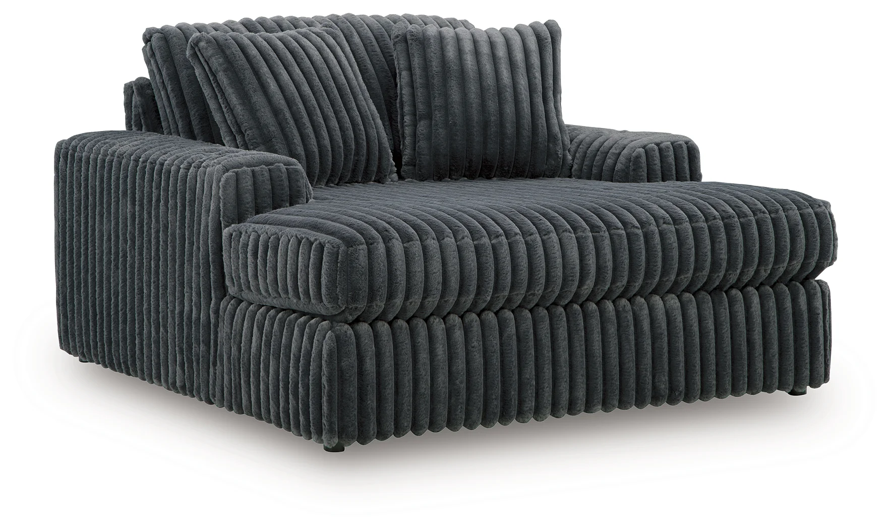 Midnight-Madness Gunmetal Velvet Oversized Chaise - Image 2