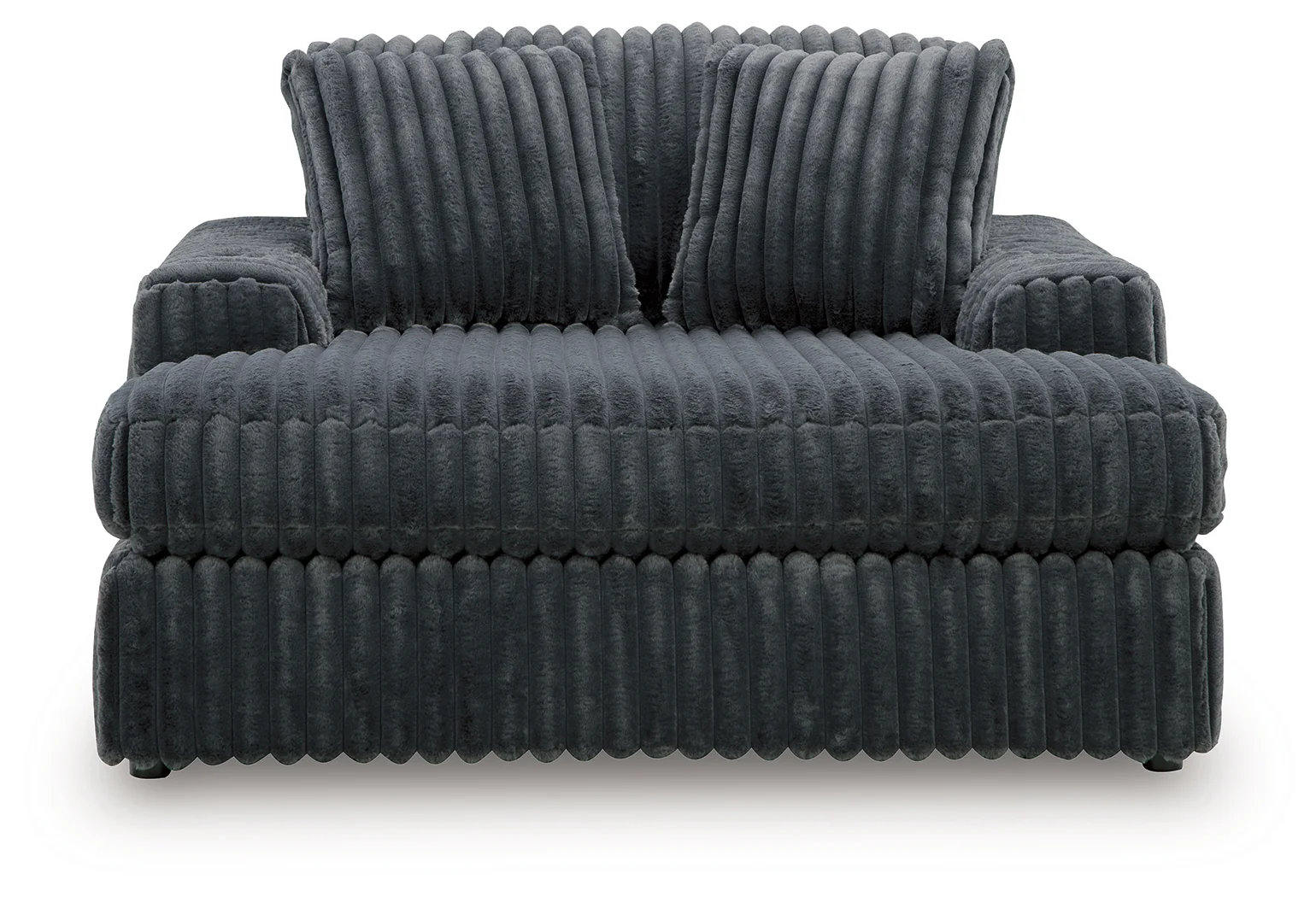 Midnight-Madness Gunmetal Velvet Oversized Chaise - Image 3