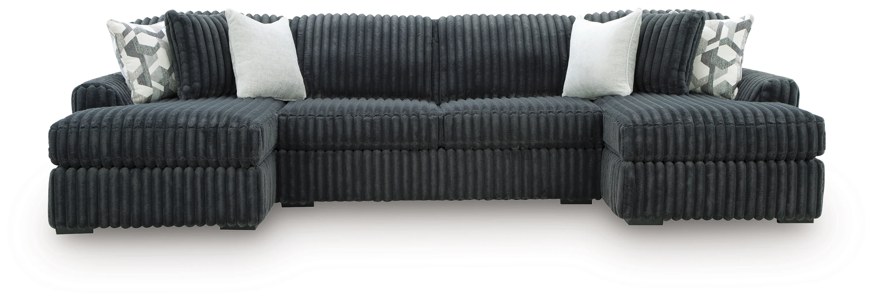 Midnight-Madness Gunmetal 3-Piece Double Chaise Sectional - Image 2