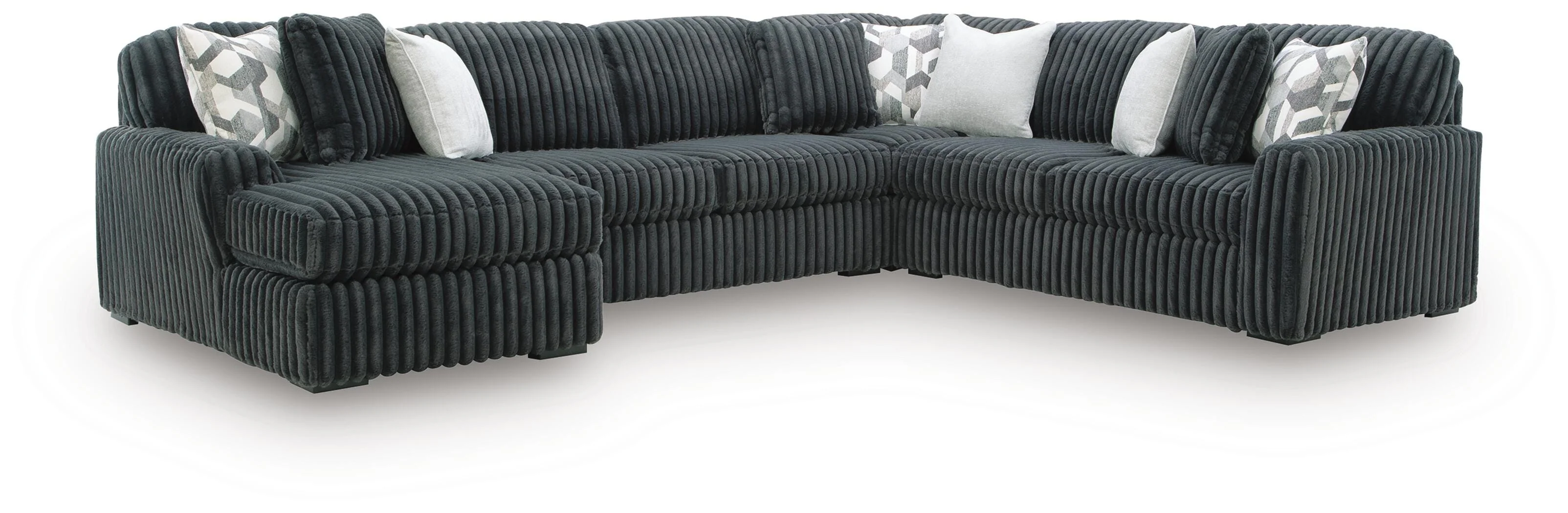 Midnight-Madness Gunmetal 4-Piece Sectional with Chaise - Image 2