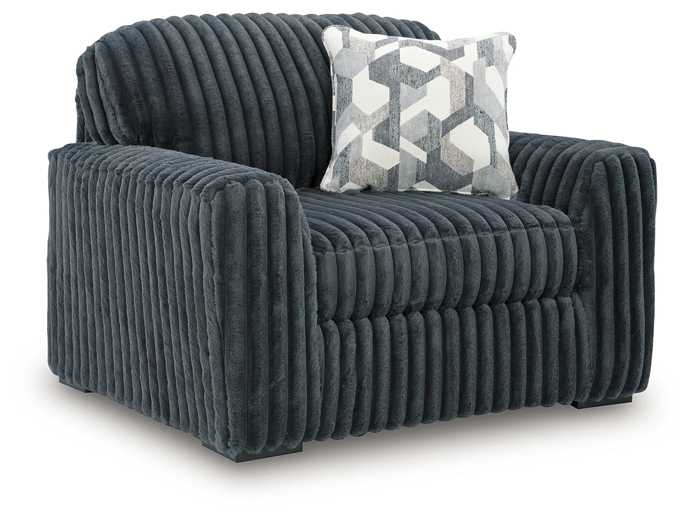 Midnight-Madness Gunmetal Velvet Oversized Chair - Image 2