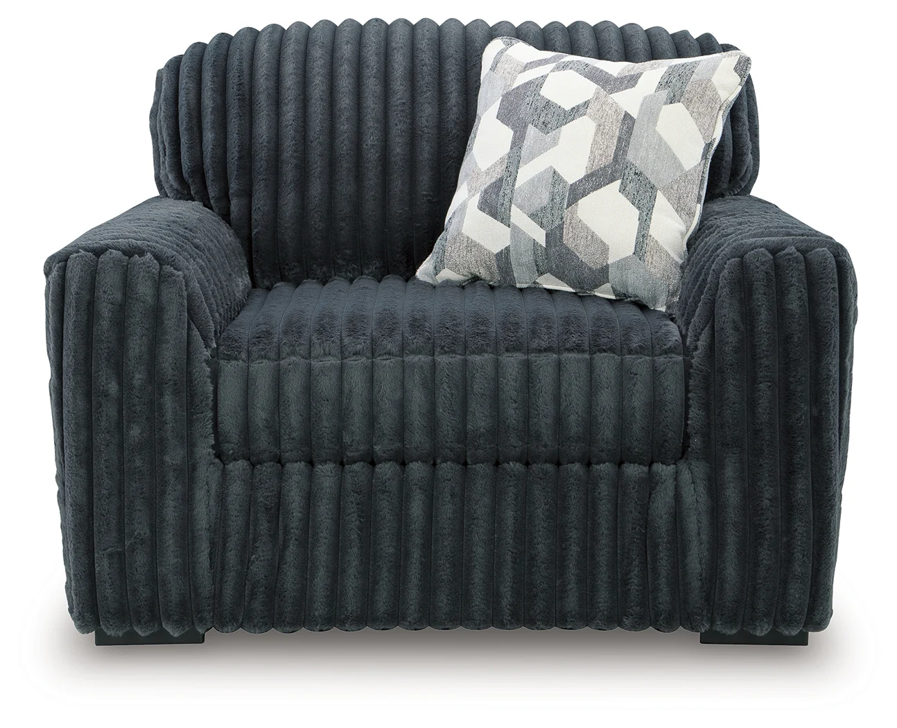 Midnight-Madness Gunmetal Velvet Oversized Chair - Image 3