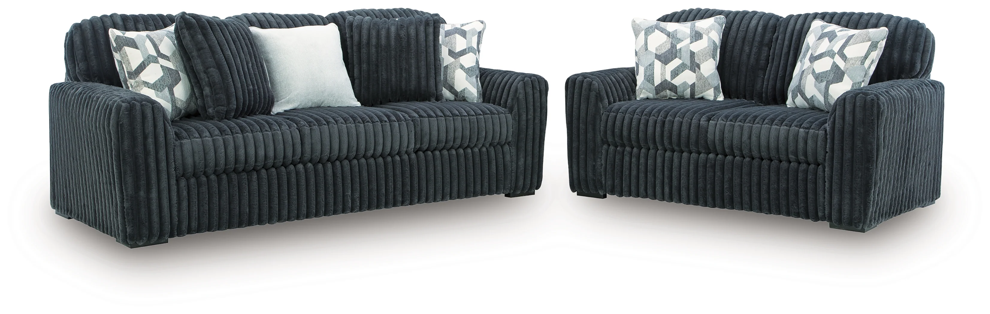 Midnight-Madness Gunmetal Sofa and Loveseat - Image 3
