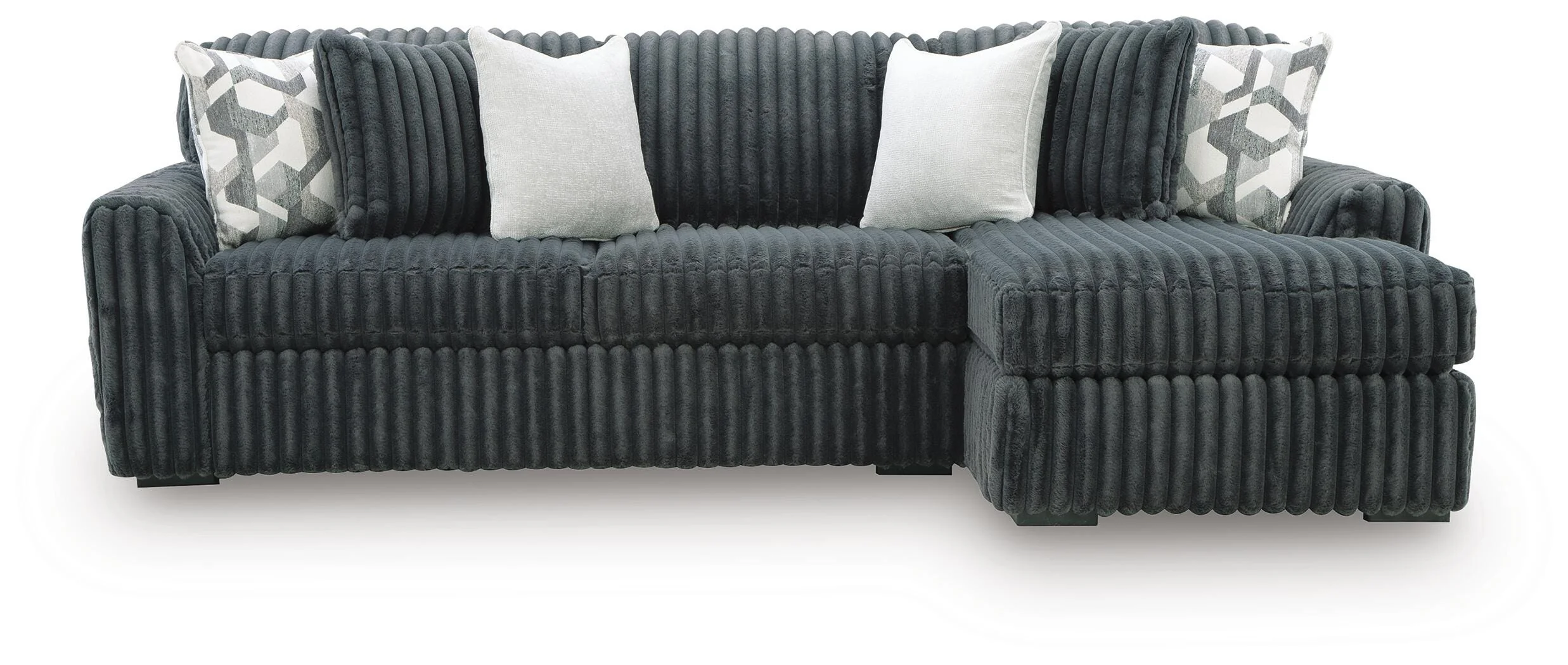 Midnight-Madness Gunmetal 2-Piece Sectional Sofa Chaise - Image 2