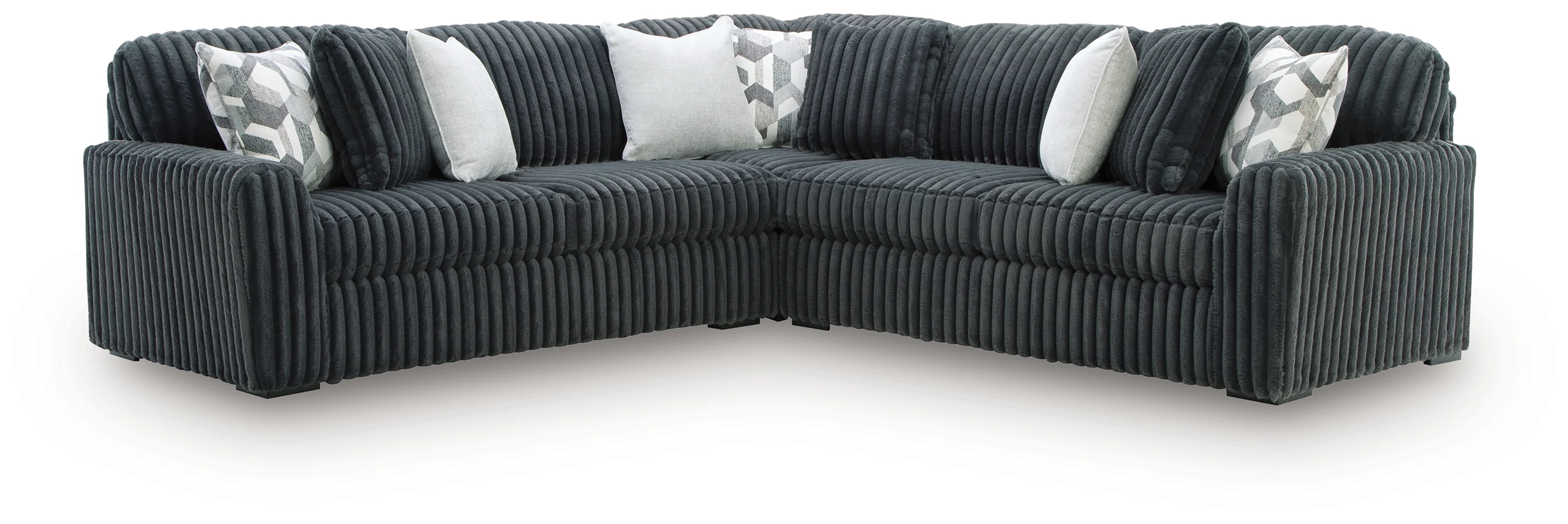 Midnight-Madness Gunmetal 3-Piece Sectional - Image 2