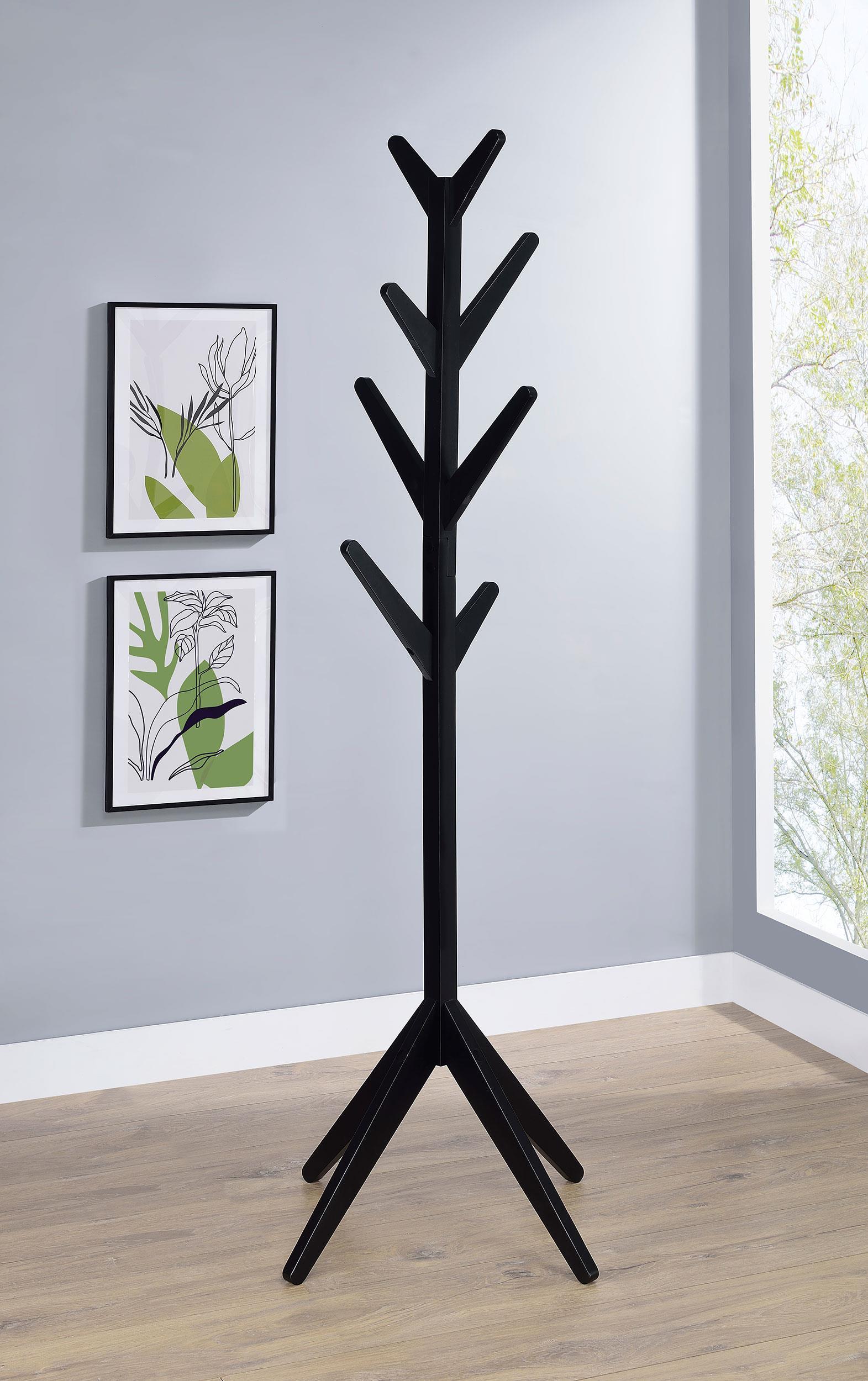 Margaret Solid Wood Coat Rack Clothing Hanger Black - Image 2