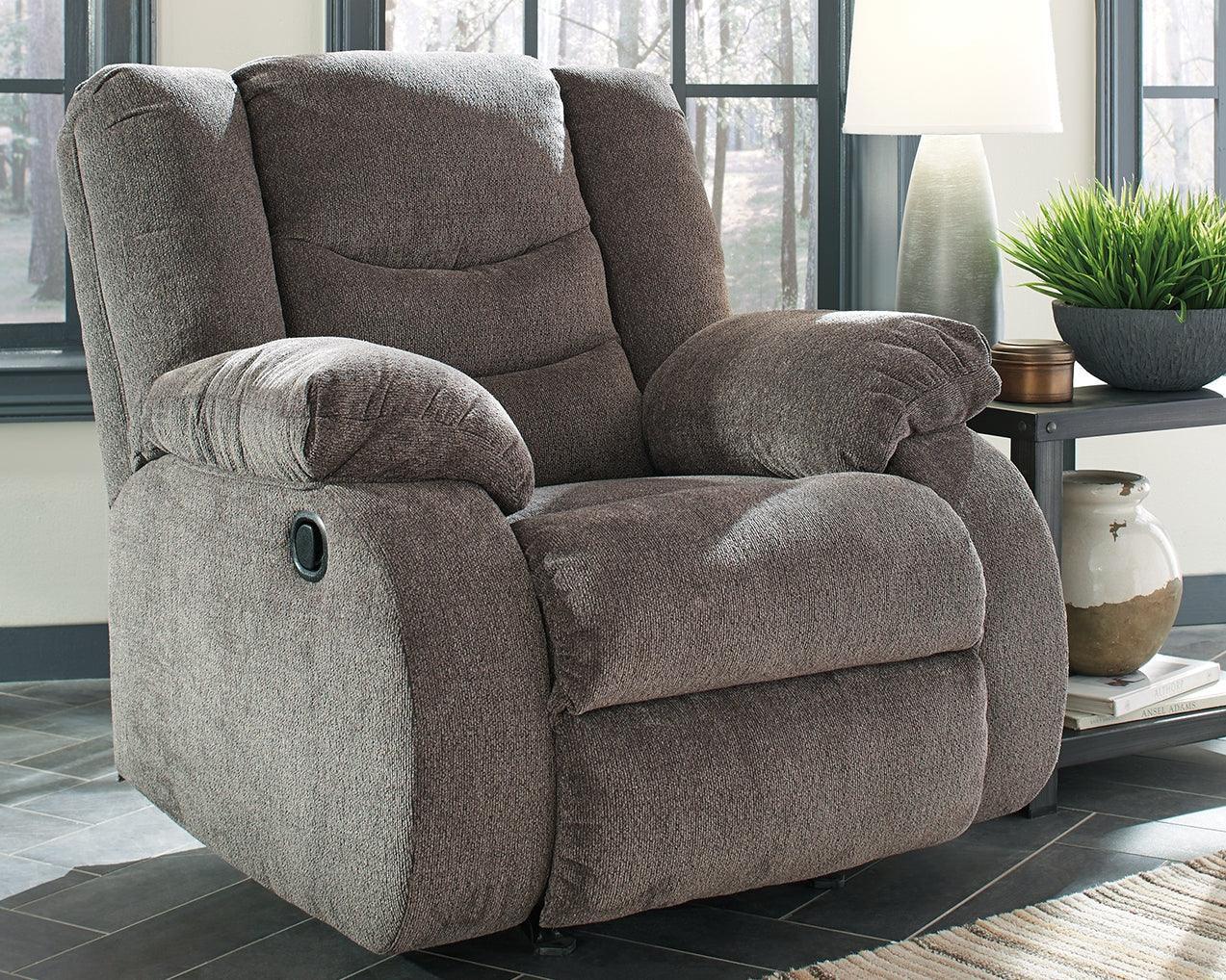Tulen Gray Chenille Recliner - Image 1